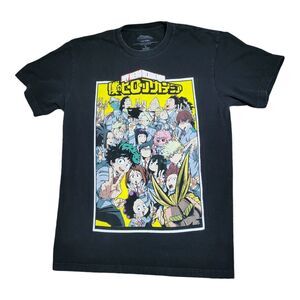 My Hero Academia MHA Casual Anime Short Sleeve Shirt Black Mens Size Medium